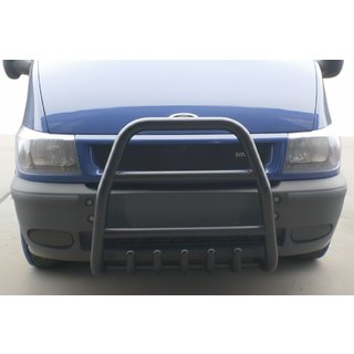 Sprednji zaščitni lok QT007 Black (2000-2006, nerjavno jeklo) Ford Transit 2000–2014