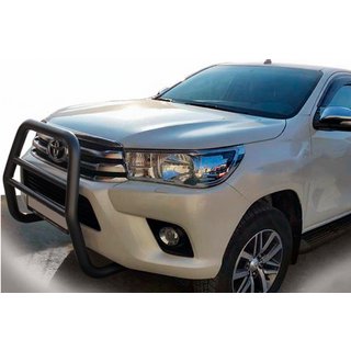 Sprednji zaščitni lok QT007 Black (nerjavno jeklo) Toyota Hilux 2015–