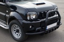Suzuki Jimny 1998–2018 Prednji zaščitni lok (kenguru) QT007-Exclusive Black (z napisom, nerjaveče jeklo) fotografija 4