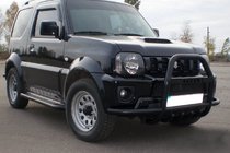 Suzuki Jimny 1998–2018 Prednji zaščitni lok (kenguru) QT007-Exclusive Black (z napisom, nerjaveče jeklo) fotografija 5