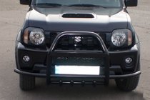 Suzuki Jimny 1998–2018 Prednji zaščitni lok (kenguru) QT007-Exclusive Black (z napisom, nerjaveče jeklo) fotografija 3