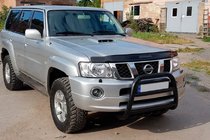Nissan Patrol Y61 1997–2011 Zaščitni lok QT007 Black (nerjavno jeklo) fotografija 3