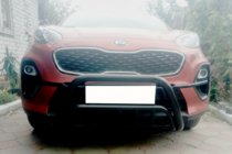 Kia Sportage 2015–2021 Sprednji zaščitni lok WT002 Black (nerjaveče jeklo) fotografija 1
