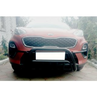 Sprednji zaščitni lok WT002 Black (nerjaveče jeklo) Kia Sportage 2015–2021