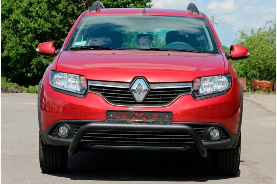 Renault Sandero 2013–2022 Sprednji zaščitni lok WT007 Black (nerjaveče jeklo) Image