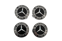 Mercedes-Benz Sredinske kapice za platišča 71/75 mm brez obroča (4 kos, črne V5) fotografija 1
