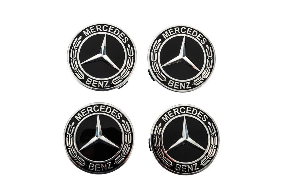 Mercedes-Benz Sredinske kapice za platišča 71/75 mm brez obroča (4 kos, črne V5) Image
