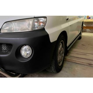 Stranske cevi BB002 Black (2 kosa, nerjavno jeklo) Hyundai H200, H1, Starex 1998–2007 fotografija 3