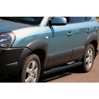 Stranske cevi BB002 Black (2 kosa, nerjavno jeklo) Hyundai Tucson JM 2004– fotografija 1