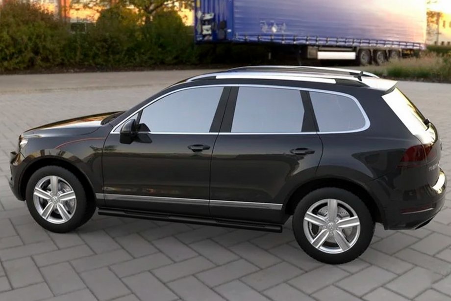 Volkswagen Touareg 2010–2018 Stranske cevi Black (2 kosa, nerjavno jeklo) Image