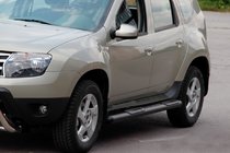 Renault Duster 2008–2017 Bočne cevi z vložki Black (2 kos, nerjavno jeklo) fotografija 2