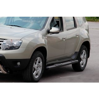 Bočne cevi z vložki Black (2 kos, nerjavno jeklo) Renault Duster 2008–2017 fotografija 2