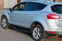 Ford Kuga 2008–2013 Ravne bočne cevi Black (2 kosa, nerjavno jeklo) fotografija 3