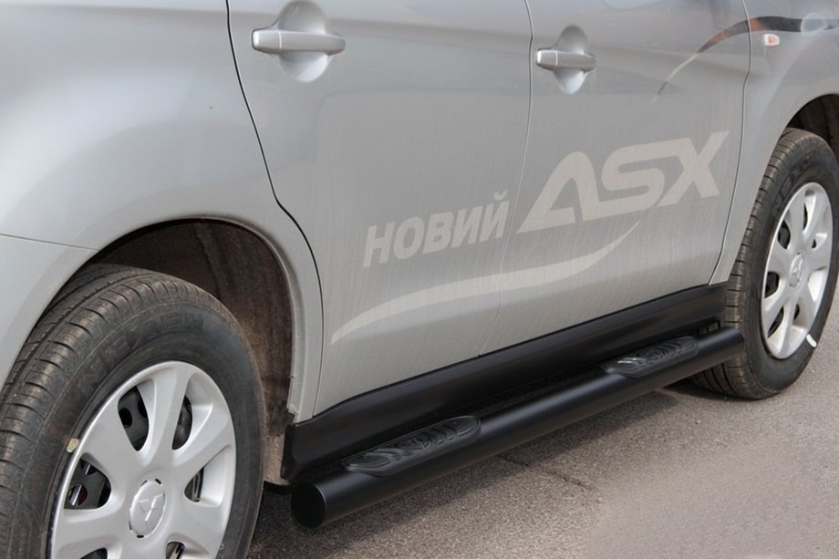 Mitsubishi ASX 2010–2023 Stranske cevi BB002 Black (2 kosa, nerjavno jeklo) Fotografija 4