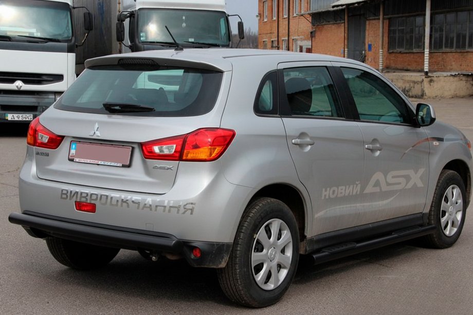 Mitsubishi ASX 2010–2023 Stranske cevi BB002 Black (2 kosa, nerjavno jeklo) Fotografija 3