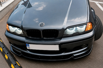 BMW serija 3 E46 1998–2006 DPT V-2 sprednji lip (za M-Sport 2003-2006, sijajno črna) fotografija 5