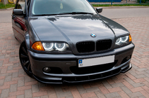 BMW serija 3 E46 1998–2006 DPT V-2 sprednji lip (za M-Sport 2003-2006, sijajno črna) fotografija 4