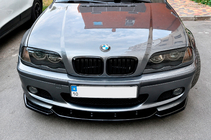 BMW serija 3 E46 1998–2006 DPT V-2 sprednji lip (za M-Sport 2003-2006, sijajno črna) fotografija 3