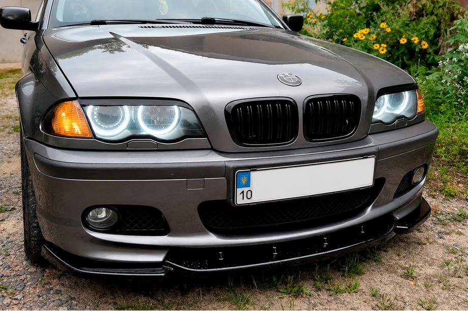 BMW serija 3 E46 1998–2006 DPT V-2 sprednji lip (za M-Sport 2003-2006, sijajno črna) Image