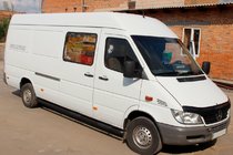 Mercedes Sprinter W901/902/903/904/905 1995–2006 Stranske cevi Black (2 kos, nerjaveče jeklo) Dolga medosna razdalja, d70 fotografija 2