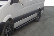 Mercedes Sprinter W906 2006–2018 Stranske cevi Black (2 kos, nerjaveče jeklo) d60, dolg–izjemno dolg fotografija 4