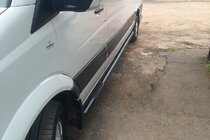 Mercedes Sprinter W906 2006–2018 Stranske cevi Black (2 kos, nerjaveče jeklo) d60, dolg–izjemno dolg fotografija 1