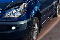 Mercedes Sprinter W906 2006–2018 Stranske cevi Black (2 kos, nerjaveče jeklo) d60, dolg–izjemno dolg fotografija 2
