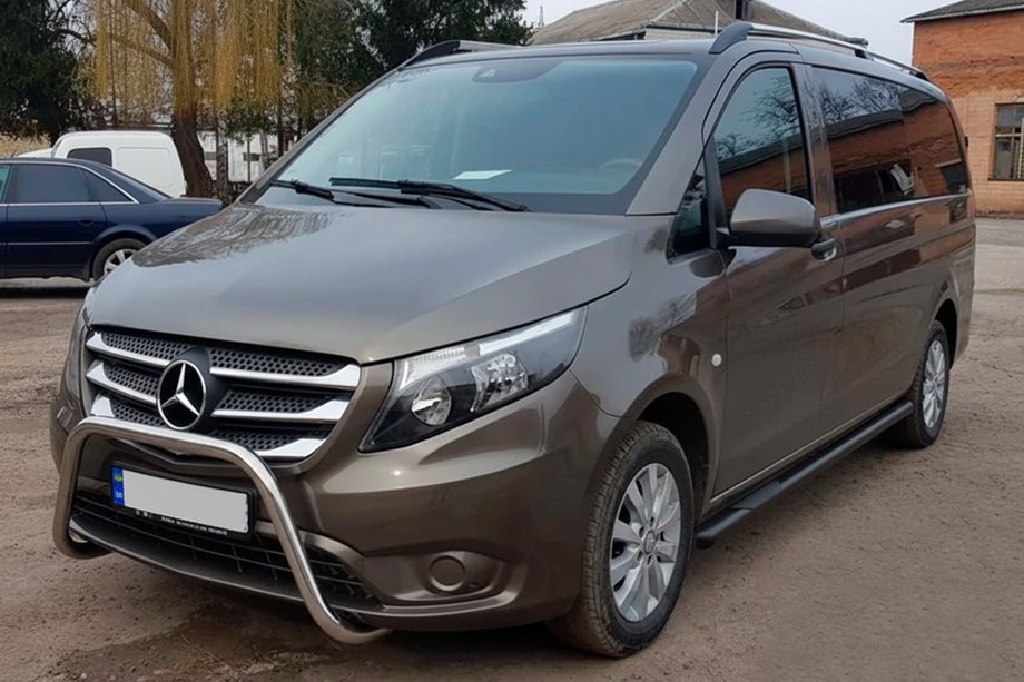 Mercedes Vito/V-razred W447 2014– Stranske cevi Black (2 kos, nerjavno jeklo) d70, kratka/srednja medosna razdalja (L1/L2) Fotografija 3