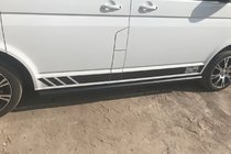 Volkswagen T5 Transporter 2003–2010 Stranske cevi Black (2 kos, nerjavno jeklo) fotografija 9