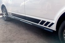 Volkswagen T5 Multivan 2003–2010 Stranske cevi Black (2 kos, nerjavno jeklo) fotografija 3