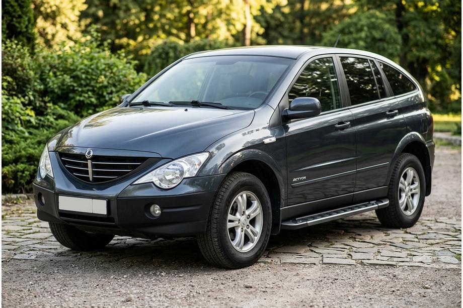 SsangYong Action 2005–2018 Stranske stopnice RedLine Black (2 kosa, aluminij) Image