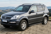 SsangYong Rexton I 2001–2017 Stranske stopnice RedLine Black (2 kosa, aluminij) fotografija 1