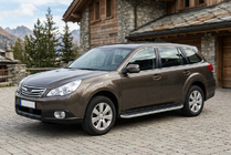 Subaru Outback 2009–2014 Stranske stopnice Tayga Grey (2 kos, aluminij) fotografija 1