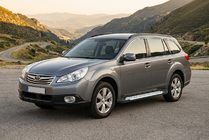 Subaru Outback 2009–2014 Stranske stopnice Allmond Grey (2 kosa, aluminij) fotografija 1