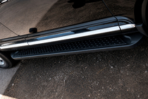 Volkswagen Touareg 2010–2018 Bočne stopnice Allmond Black (2 kos, aluminij) fotografija 1