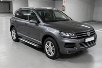 Volkswagen Touareg 2010–2018 Stranske stopnice Line (2 kosa, aluminij) fotografija 1