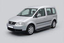 Volkswagen Caddy 2004–2010 Bočne stopnice Allmond Black (2 kosa, aluminij) Maxi medosje fotografija 1
