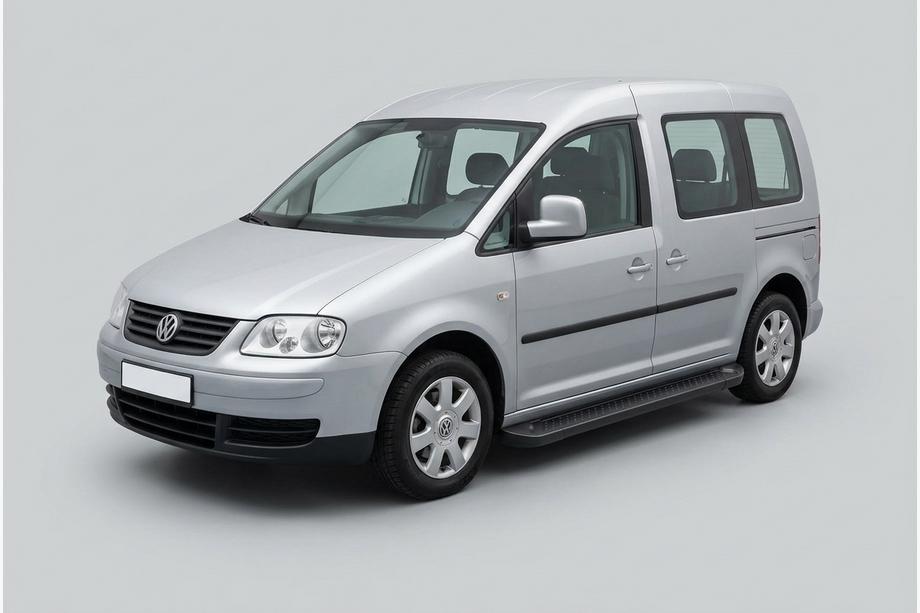 Volkswagen Caddy 2004–2010 Bočne stopnice Allmond Black (2 kosa, aluminij) Maxi medosje Image