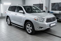 Toyota Highlander 2008–2013 Stranske stopnice Tayga Grey (2 kos, aluminij) fotografija 1