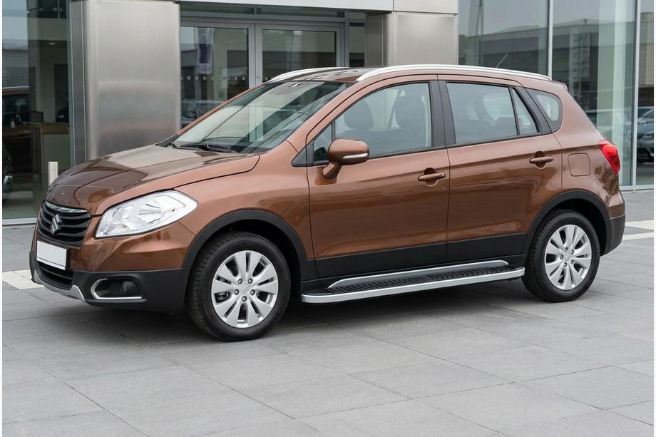 Suzuki SX4 S-Cross 2013–2016 Stranski pragovi Tayga Grey (2 kosa, aluminij) Image