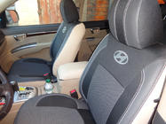 Hyundai Santa Fe 2 2006–2012 Avtomobilske prevleke za sedeže (eko usnje↗tkanina, Premium) fotografija 16