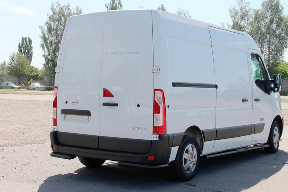 Opel Movano 2010–2021 Zadnji kotni elementi AK003 Black (2 kosa, nerjaveče jeklo) Fotografija 3