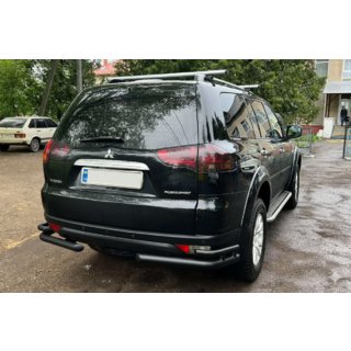Zadnji zaščitni lok AK003-Double Black (2 kos, nerjaveče jeklo) Mitsubishi Pajero Sport 2008–2015