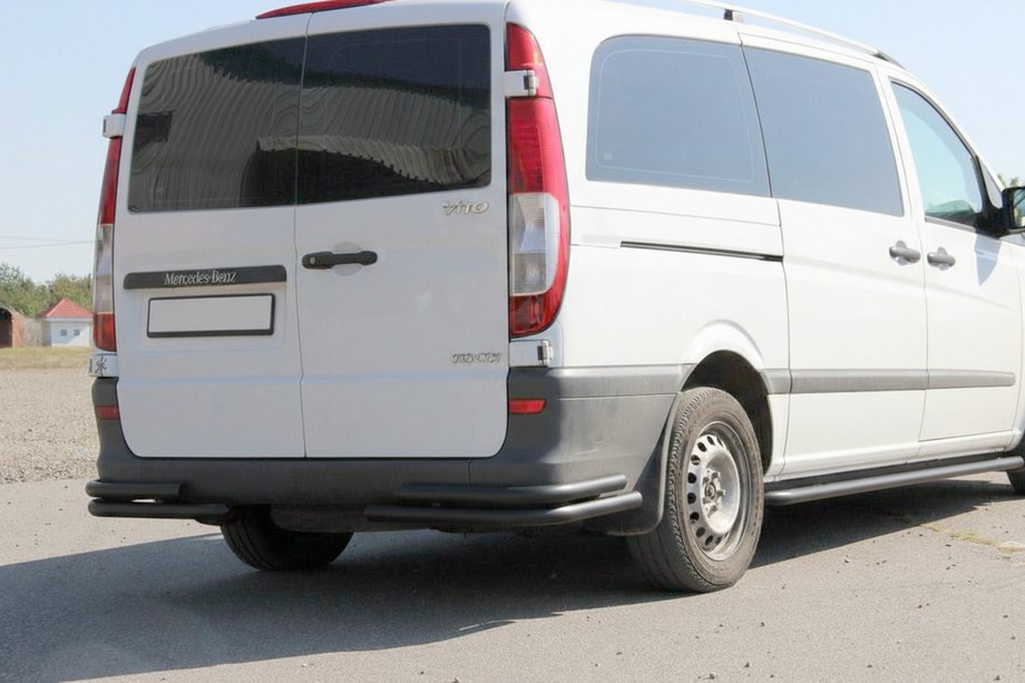 Mercedes Vito W639 2004–2014 Zadnji vogalni zaščitni loki AK003-Double Black (2 kosa, nerjaveče jeklo) Image