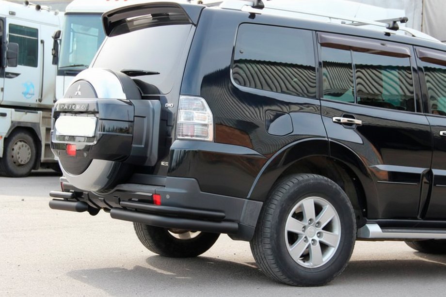 Mitsubishi Pajero Wagon IV 2006–2021 AK003 zadnji lok, dvojni, črn (nerjaveče jeklo) Fotografija 2