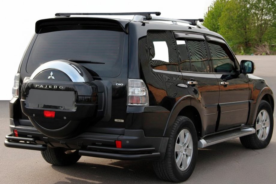 Mitsubishi Pajero Wagon IV 2006–2021 AK003 zadnji lok, dvojni, črn (nerjaveče jeklo) Fotografija 1