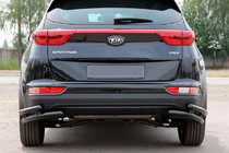 Kia Sportage 2015–2021 Zadnji dvojni vogalni ščitniki AK003-подвійний Black (nerjavno jeklo) fotografija 2