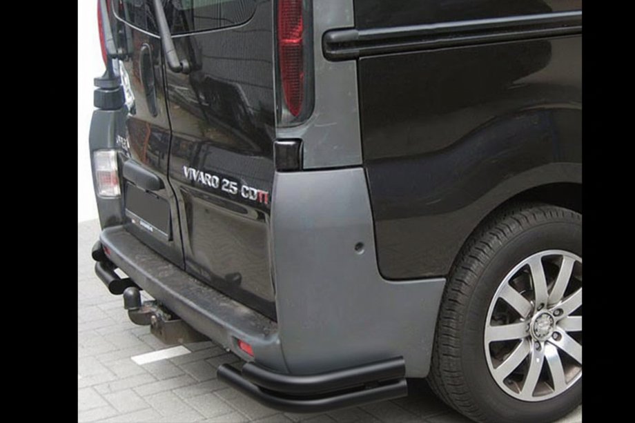 Opel Vivaro 2001–2015 Zadnji kotni loki AK003-Подвійний Črni (nerjavno jeklo) Image