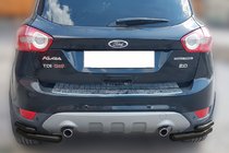Ford Kuga 2008–2013 Zadnji dvojni kotni loki AK003-double Black (2 kos, nerjavno jeklo) fotografija 1