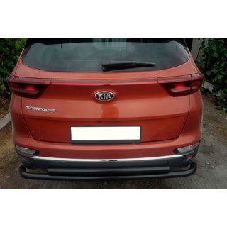 Zadnja zaščitna cev AK002-2 Black (nerjaveče jeklo) Kia Sportage 2015–2021 fotografija 1